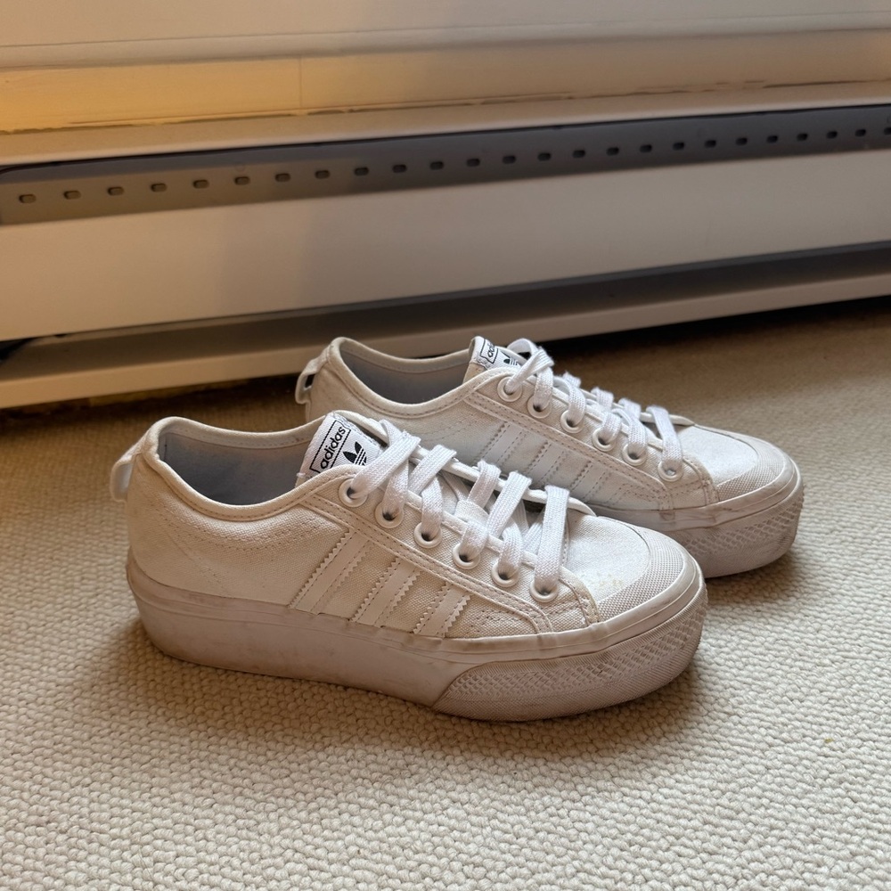 White Adidas Bravada 2.0 Platform Sneaker